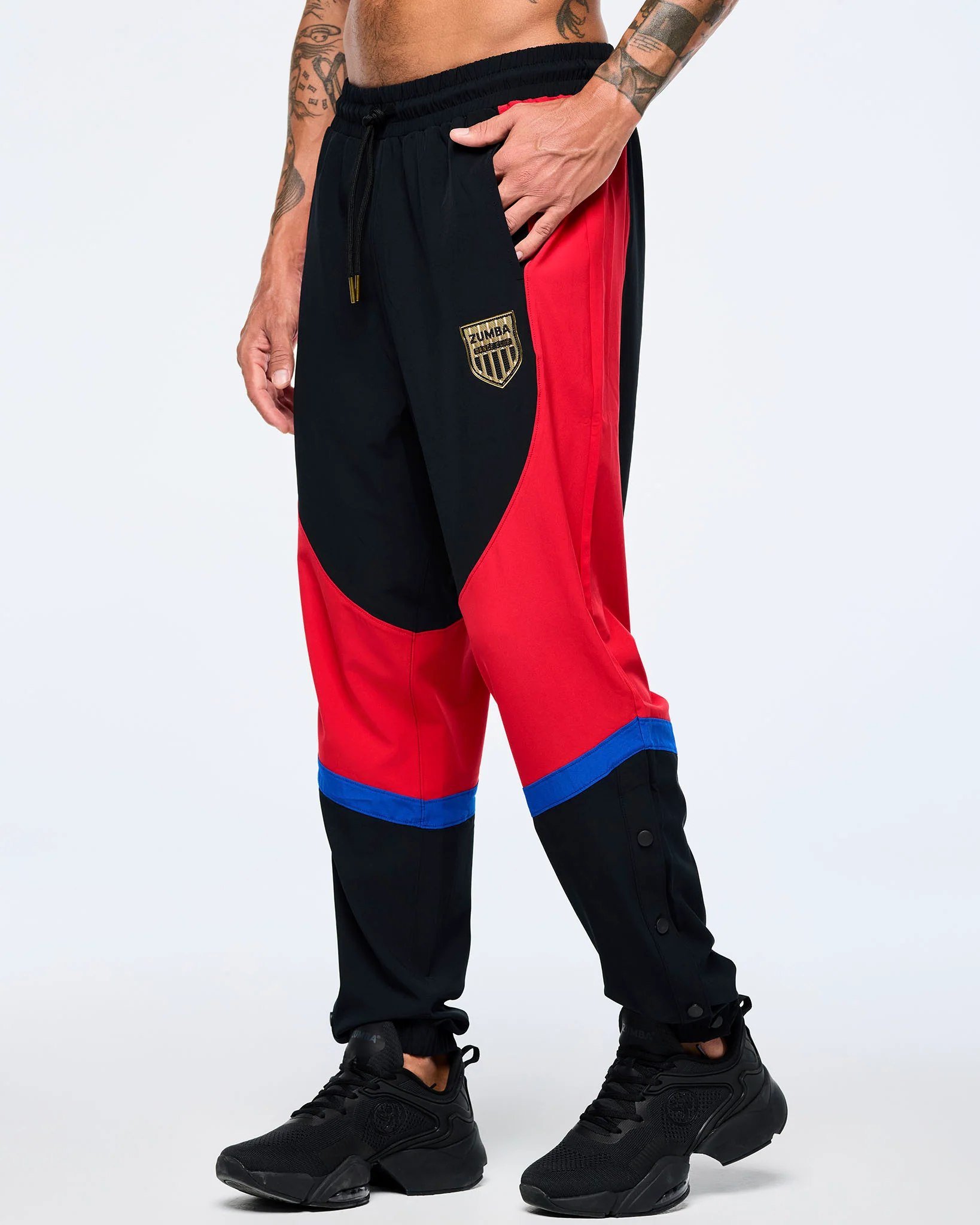 Men's Woven Track Pants With Inserts And Side Snaps - Image 3