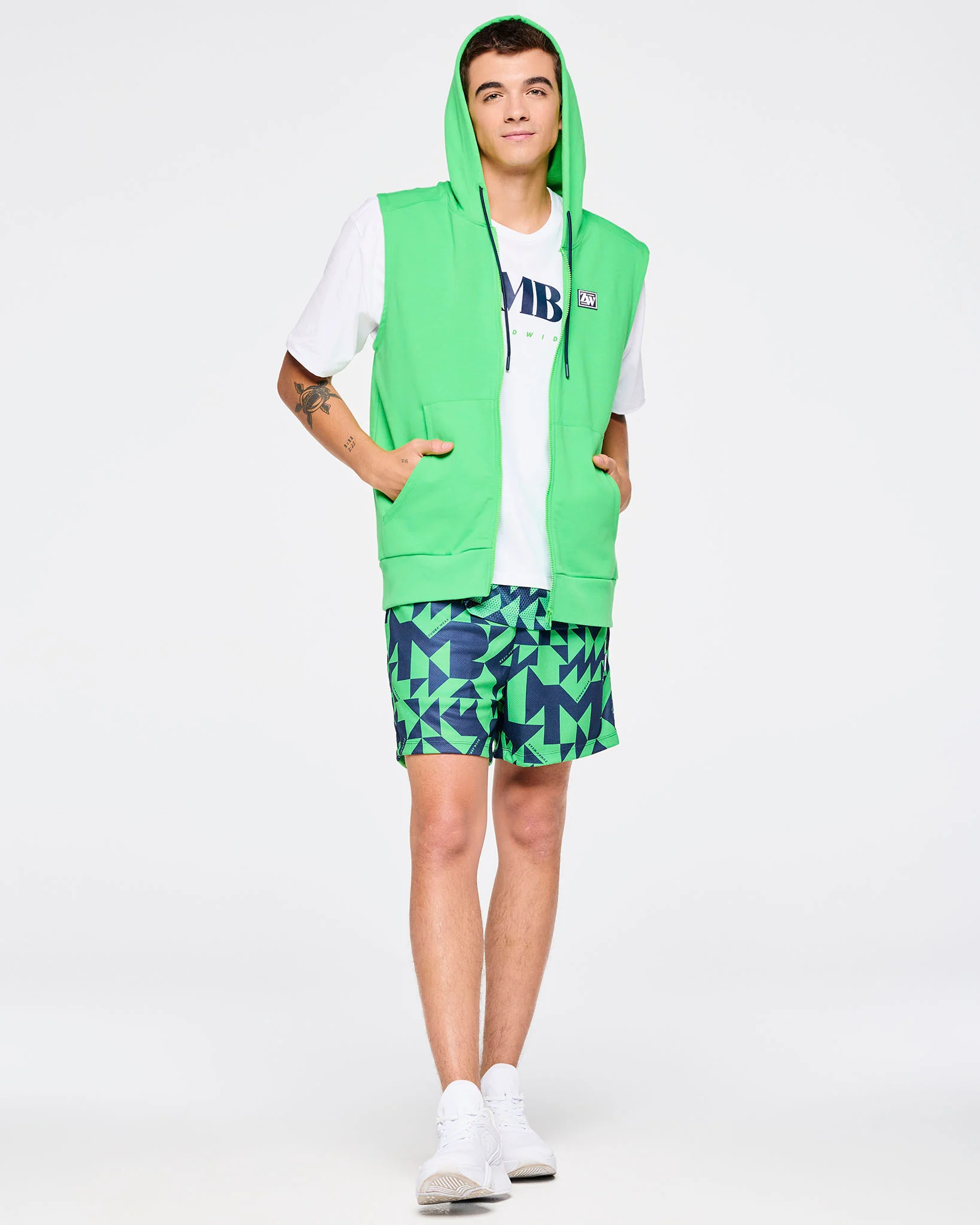 Zumba Out Loud Men's Sleeveless Zip Up Hoodie - Image 5