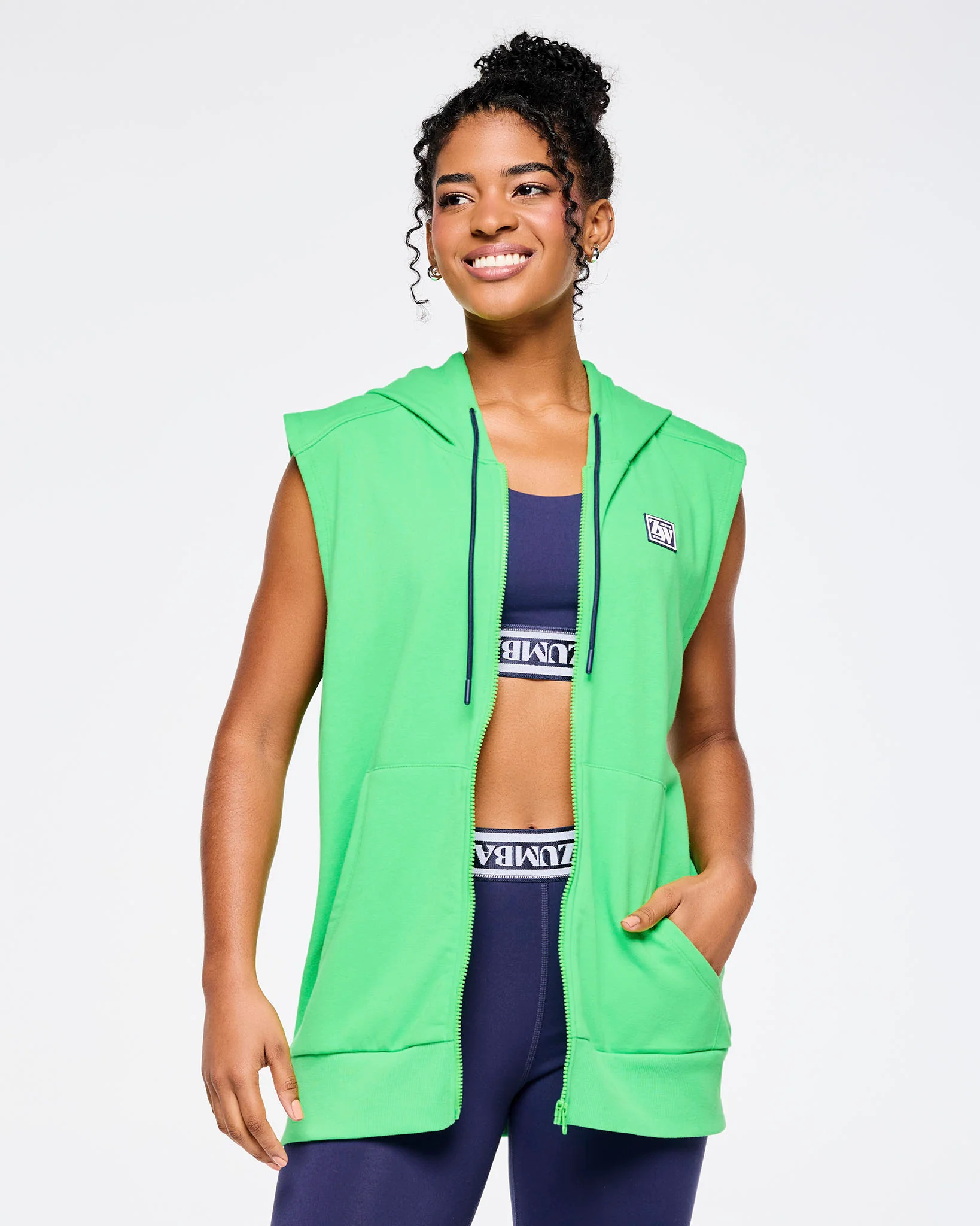 Zumba Out Loud Men's Sleeveless Zip Up Hoodie - Image 6