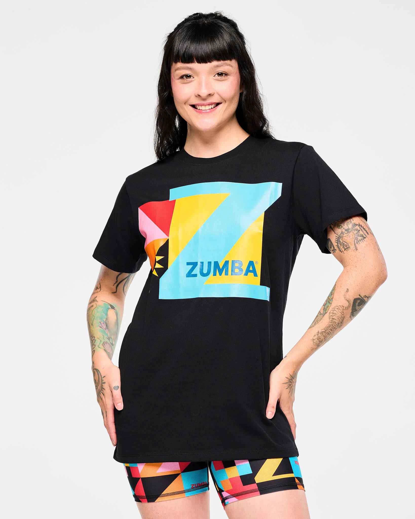 Zumba Rays Crew Neck Tee - Bold Black - Image 3